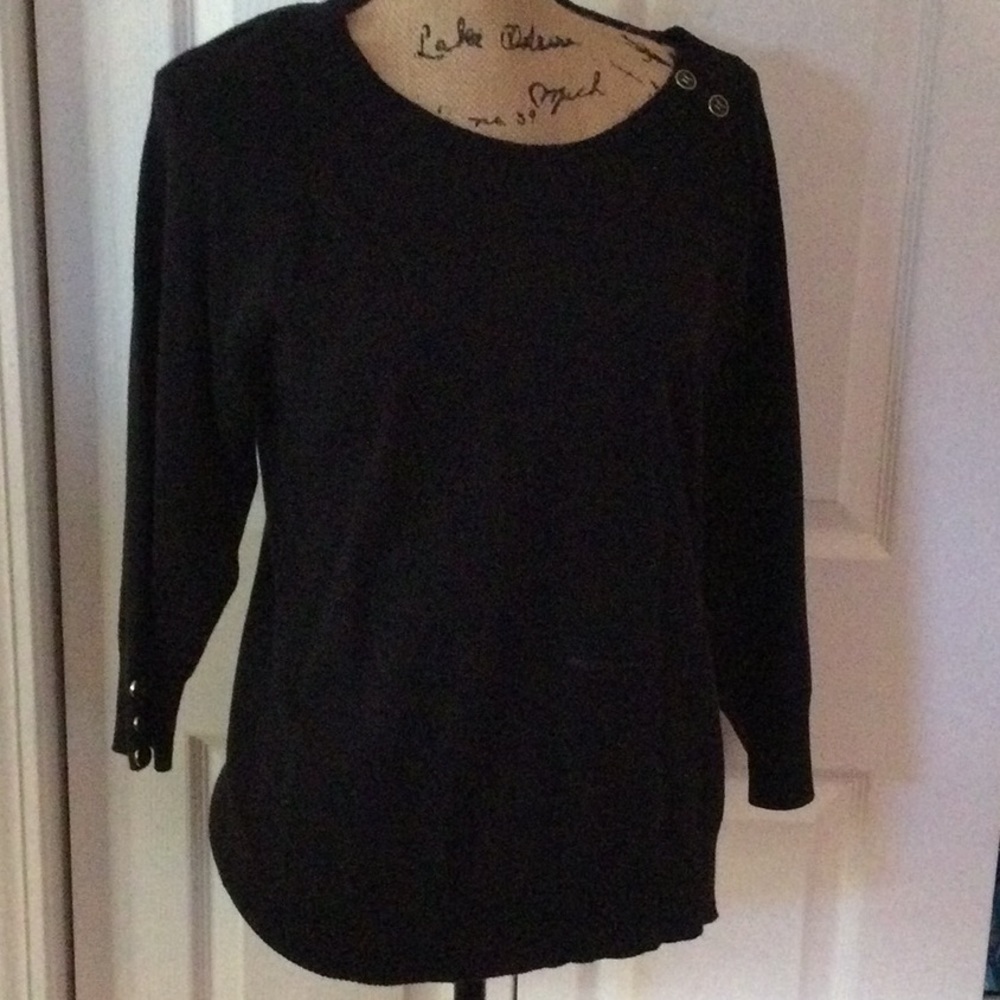Navy blue cotton,nylon blend sweater